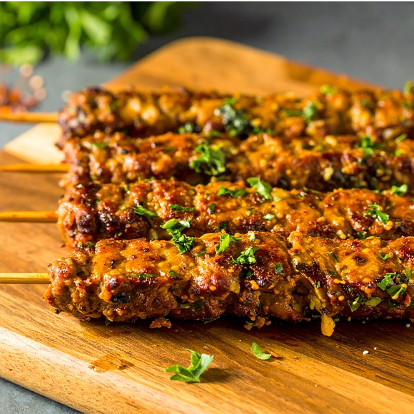 Beef Kebabs in a honey mustard glaze